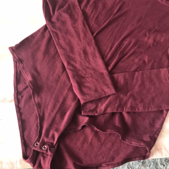 Free People Easy Peasy Scoop Neck Bodysuit {Wine}M - Picture 5 of 7